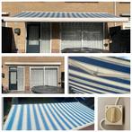 Elektrisch zonnescherm 5,5 m breed - goede staat, Ophalen, Gebruikt, 450 cm of meer, Elektrisch