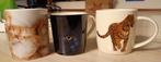 Leuke mokken set van Katten en Luipaard, Gebruikt, Keramiek, Ophalen of Verzenden, Overige stijlen