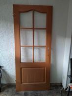Houten binnendeur met glas, Doe-het-zelf en Verbouw, Ophalen, Gebruikt, 80 tot 100 cm, Binnendeur