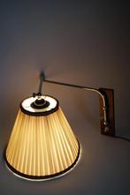 wandlamp ellebooglamp jaren 60 zwenkarm metaal teak knikarm, Ophalen of Verzenden, Gebruikt, Metaal, Vintage