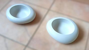 2x witte Imac voerbak - waterbak- Ciottoli - S03 - 20x17x5,5 beschikbaar voor biedingen