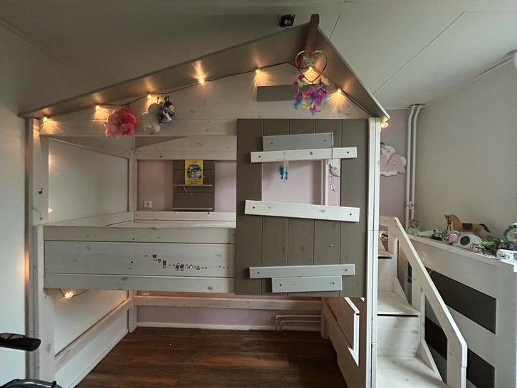 Lifetime halfhoogslaper met hideout, Kinderen en Baby's, Kinderkamer | Bedden, Zo goed als nieuw, 180 cm of meer, 100 cm of meer