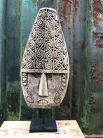 Masker houtsnijwerk punt Java Indonesie 68 cm stoer sober, Antiek en Kunst, Kunst | Beelden en Houtsnijwerken, Ophalen of Verzenden