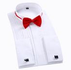 Heren wit smoking overhemd met rode strik mannen bruiloft, Kleding | Heren, Overhemden, Verzenden, Nieuw, Wit