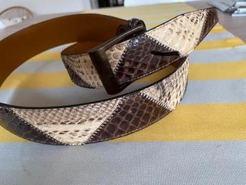 Italiaanse python slangenleren riem ceintuur 110 cm nieuw beschikbaar voor biedingen