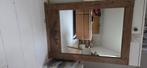 Grote spiegel, vierkant. Houten omlijsting, Huis en Inrichting, Woonaccessoires | Spiegels, Ophalen, Gebruikt, 100 tot 150 cm