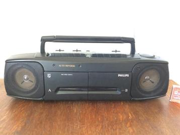 Philips AW7392/20 radio dubbele cassette speler draagbaar beschikbaar voor biedingen