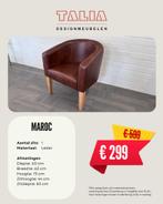 Fauteuil, Minder dan 75 cm, Nieuw, Leer, Ophalen of Verzenden
