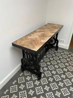 Salontafel visgraat gietijzer industrie look, Huis en Inrichting, Tafels | Bijzettafels, Ophalen, Metaal of Aluminium, Nieuw, Brocant industrie