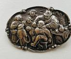 Antieke zilveren broche tandarts? Keur zwaardje 5,5 x 4, Sieraden, Tassen en Uiterlijk, Broches, Verzenden, Gebruikt, Zilver