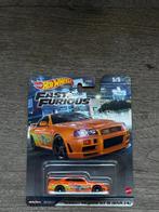 Hotwheels Fast and Furious Nissan Skyline GT-R (BNR34), Ophalen of Verzenden, Zo goed als nieuw, Auto