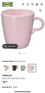 Set van 4 IKEA pink mok, Huis en Inrichting, Keuken | Servies, Verzenden, Zo goed als nieuw, Overige stijlen, Kop(pen) en/of Schotel(s)
