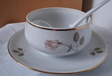 Hutschenreuther Olivia 63 Rose sauskom met lepel *eureka* beschikbaar voor biedingen