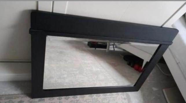 Oude zware kaptafel spiegel, Antiek en Kunst, Curiosa en Brocante, Ophalen