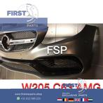 W205 C63 AMG Voorbumper compleet origineel Mercedes C Klasse, Gebruikt, Voor, Mercedes-Benz, Ophalen of Verzenden
