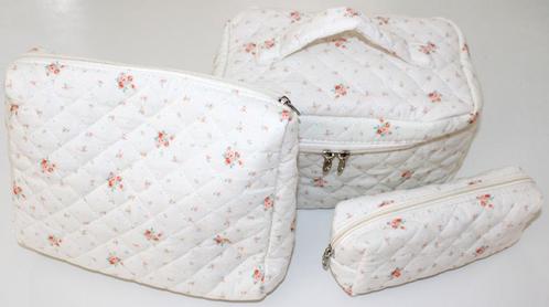 NIEUW TOILETTAS beautycase pouch make-up tasje bloemetjes, Sieraden, Tassen en Uiterlijk, Toilettassen, Nieuw, Dame, Ophalen of Verzenden