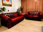 Klassieke originele Chesterfield bankstellen, Ophalen, Gebruikt, Driepersoons, Rechte bank