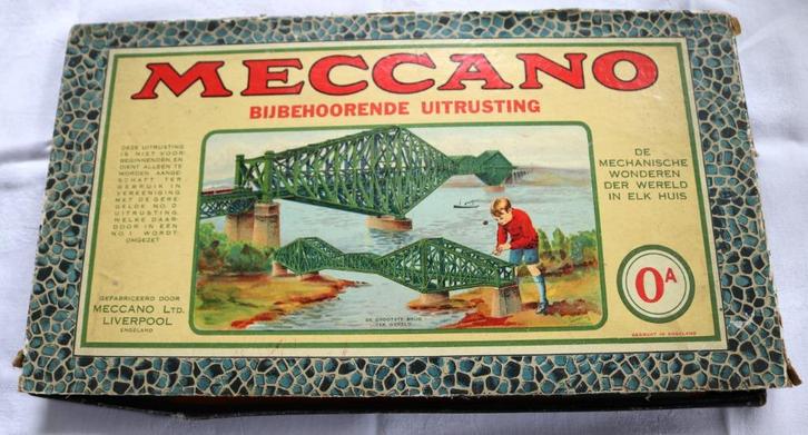 Antiek Meccano set 0A met handleiding boek - jaren 20, Antiek en Kunst, Antiek | Speelgoed, Ophalen