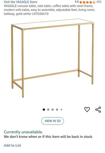 Gouden leuke side table beschikbaar voor biedingen