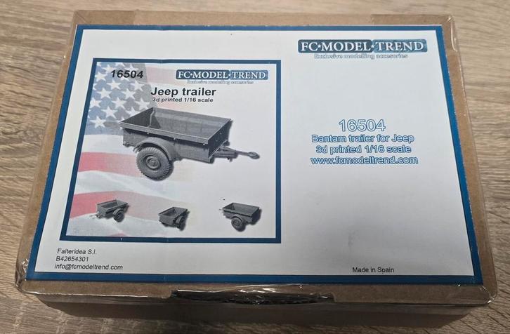 FC Model Trend 16504 1:16 Bantam Jeep Trailer Detail Set, Hobby en Vrije tijd, Modelbouw | Figuren en Diorama's, Nieuw, Diorama