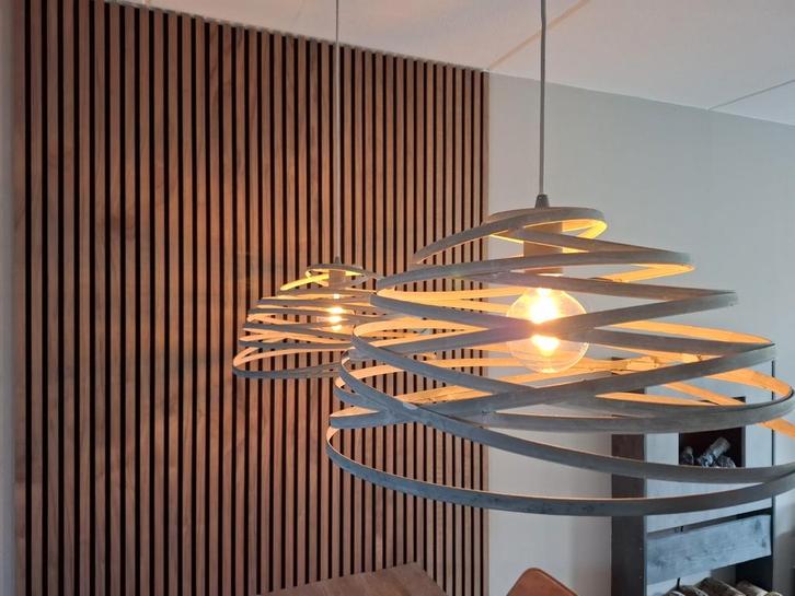 Schitterende industriële hanglamp (2 lampen), Huis en Inrichting, Lampen | Hanglampen, Zo goed als nieuw, 75 cm of meer, Metaal