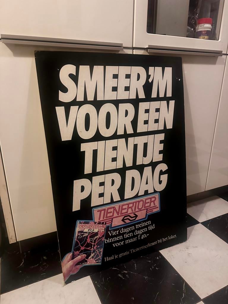 Oude 80s ns TienerToer affiche (karton), Ophalen of Verzenden, Gebruikt