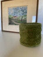 Groene stoffen mand (22 cm), Overige materialen, Mand, Rond, Ophalen of Verzenden