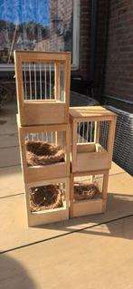 Gratis 5 broedhokjes voor vogels, Ophalen, Gebruikt, Hout