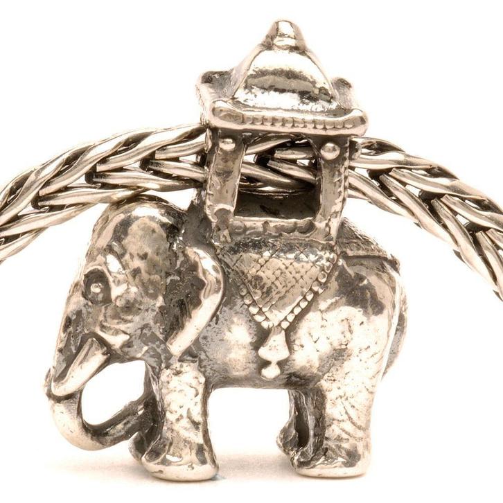 Trollbeads Indiase Olifant Zilveren Bedel TAGBE 60008, Sieraden, Tassen en Uiterlijk, Bedels, Zo goed als nieuw, Trollbeads, Zilver