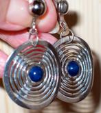 Uni DA zilveren oorbellen lapis lazuli, 925s,Marianne Berg, Verzenden, Zilver, Oorbellen, Met edelsteen