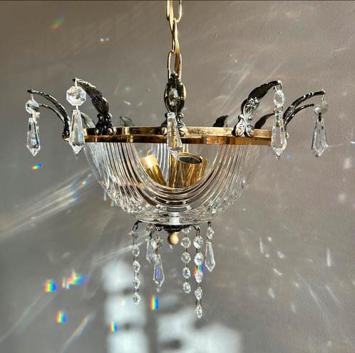 Vintage kroonluchter kristal Italy, Huis en Inrichting, Lampen | Kroonluchters, Zo goed als nieuw, Ophalen of Verzenden