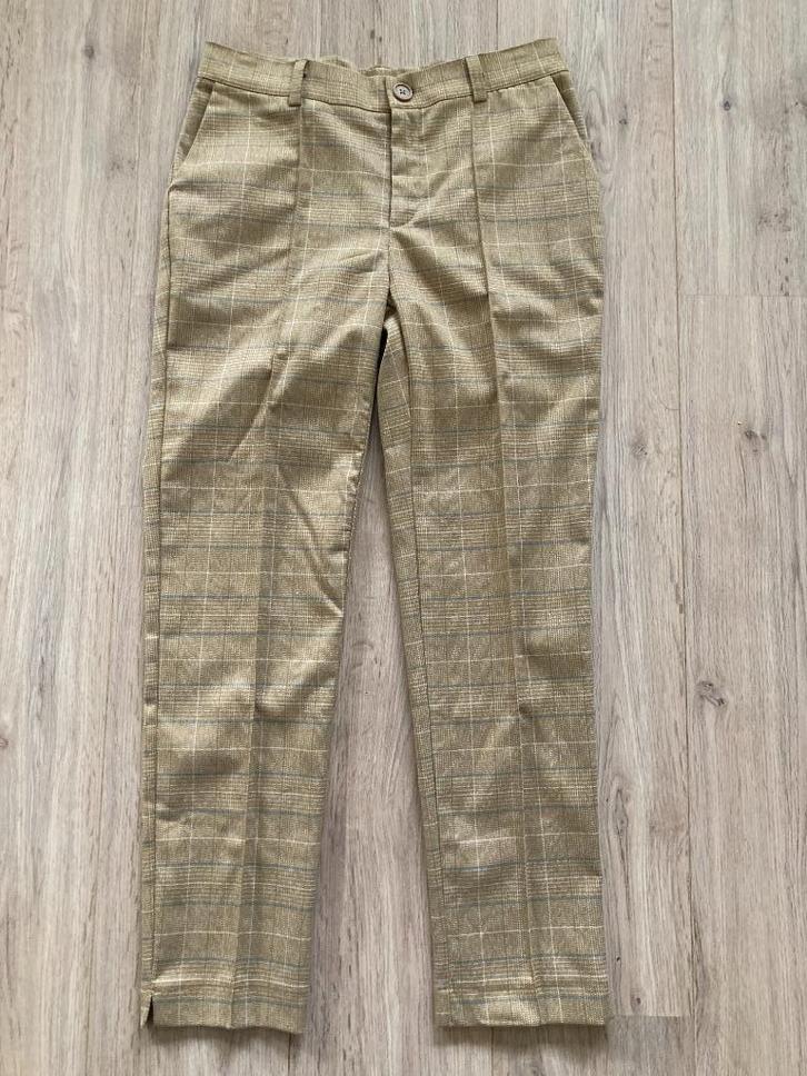 Nieuwe camelkleurige geruite broek - HEMA, Kleding | Dames, Broeken en Pantalons, Nieuw, Maat 36 (S), Overige kleuren, Lang, Ophalen of Verzenden
