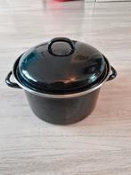 Nette hoge emaille braadpan (24 cm diameter x 14 cm hoogte), Ophalen of Verzenden, Gebruikt, Overige materialen, Koekenpan of Braadpan