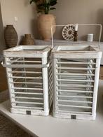 Riviera maison windlichten met glas 2 stuks, Huis en Inrichting, Ophalen, Zo goed als nieuw, Overige materialen, 25 tot 50 cm