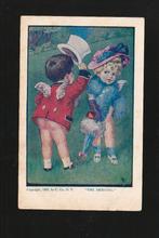 Prachtige ansichtkaart kinderen ontmoeting B17-03, Ophalen of Verzenden, Voor 1920, Ongelopen, Kinderen