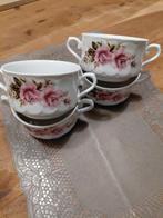 Oude soepkommen, 4 stuks. Aardewerk bloemmotief, Gebruikt, Ophalen of Verzenden, Kom(men), Overige stijlen