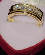 14 krt Gouden Ring met 5 TOP Lab- Diamanten D-VVS1 NIEUW, Nieuw, Goud, Goud, 20 of groter