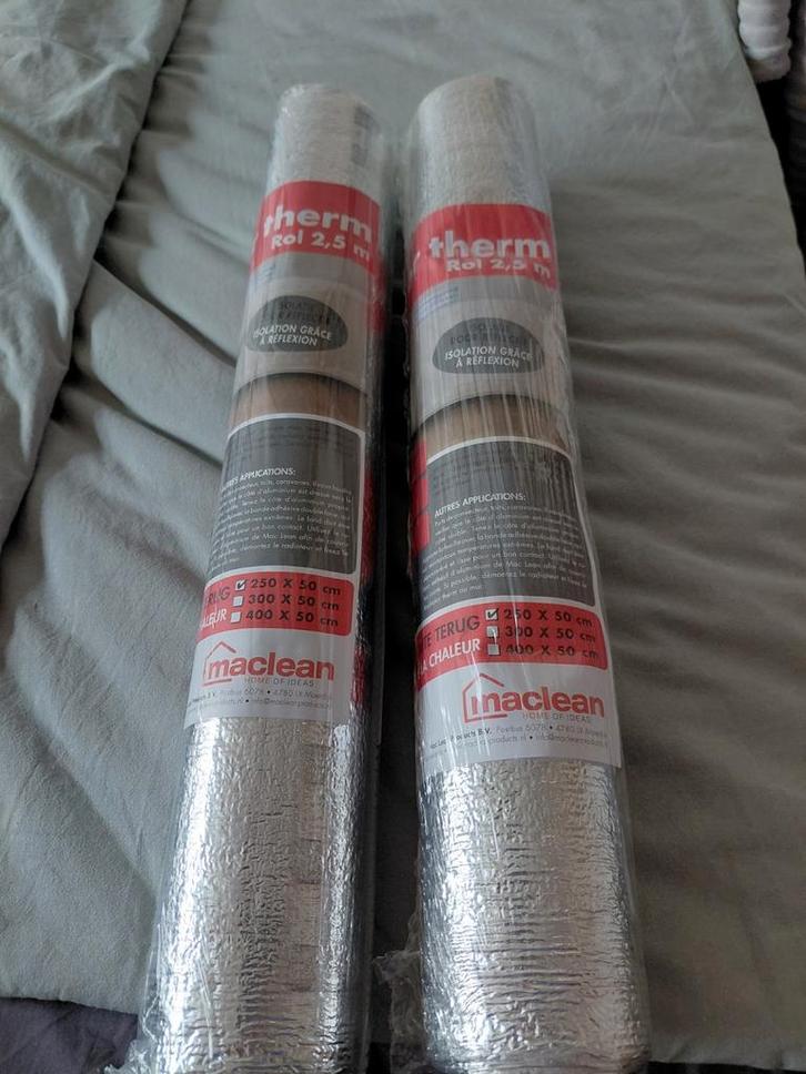 Maclean Therm Isolatie Rollen - Nieuw!, Doe-het-zelf en Verbouw, Isolatie en Afdichting, Nieuw, Vloerisolatie, Muurisolatie, Dakisolatie