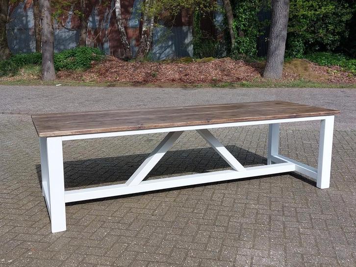 Kloostertafel de luxe 270 cm, Huis en Inrichting, Tafels | Eettafels, Nieuw, 100 tot 150 cm, 200 cm of meer, Vijf personen of meer