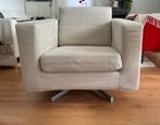IKEA draai fauteuil met wasbare hoezen in écru kleur., Ophalen, Gebruikt, Metaal, 75 tot 100 cm