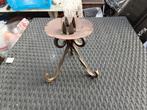 Vintage Metalen Kaarsenstandaard, Gebruikt, Bruin, Ophalen of Verzenden, Metaal
