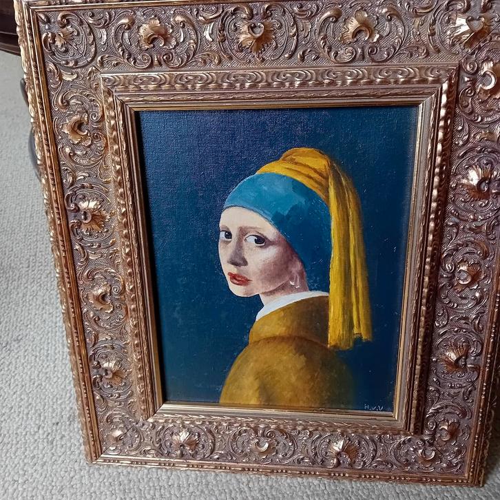 Meisje met de Parel - Moderne Interpretatie, Antiek en Kunst, Kunst | Schilderijen | Klassiek, Ophalen