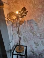 Stijlvolle gouden lamp met bladeren, Huis en Inrichting, Lampen | Vloerlampen, Ophalen, Zo goed als nieuw, Glas, Minder dan 100 cm