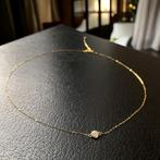 solitaire diamant ketting hanger goud 18K, Wit, Nieuw, Ophalen of Verzenden, Met edelsteen