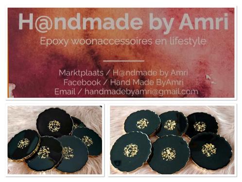 H@ndmade by Amri | epoxy onderzetters, set van 6 | #7, Huis en Inrichting, Woonaccessoires | Onderzetters, Nieuw, Ophalen of Verzenden