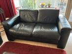 2 zits leren bank  zwart GRATIS, Ophalen, Gebruikt, Minder dan 75 cm, Tweepersoons
