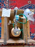 Medische vintage zuurstof fles cilinder in houten kist, Ophalen