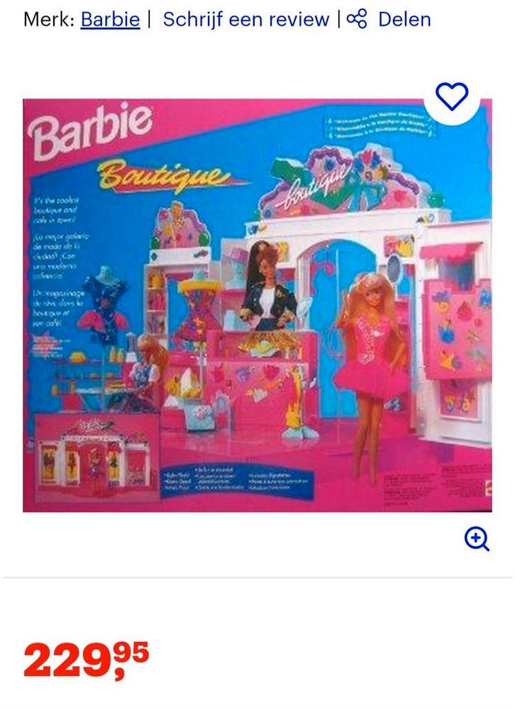 Mattel Barbie boutique en café 1995 vintage, Kinderen en Baby's, Speelgoed | Poppenhuizen, Gebruikt, Toebehoren, Ophalen of Verzenden