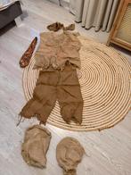 Jute+ hoed ,zwerver , holbewoner, vogelverschrikker carnaval, Ophalen of Verzenden, Gebruikt, Jongen of Meisje