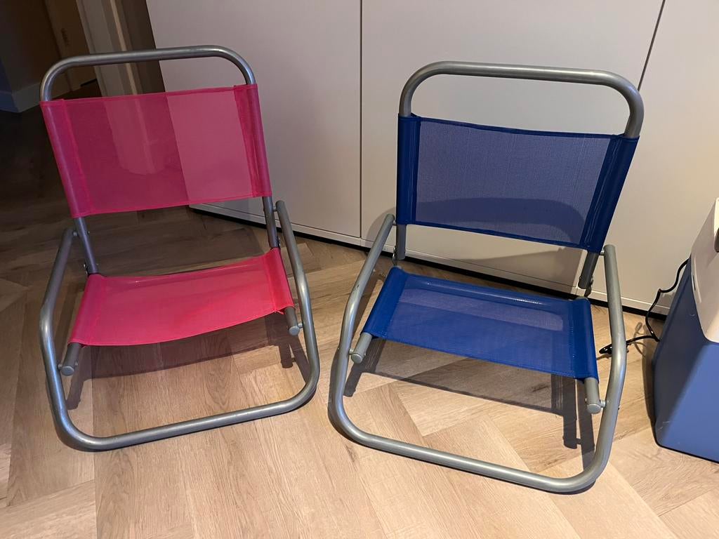 Twee licht gewicht strandstoeltjes, Caravans en Kamperen, Kampeermeubelen, Ophalen, Zo goed als nieuw, Campingstoel
